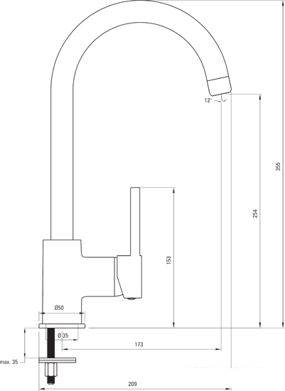 Смеситель Deante Milin BEU W62M- фото3