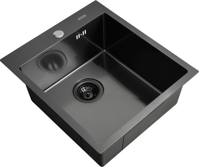 Кухонная мойка ARFEKA AF 450*505 Black PVD Nano- фото