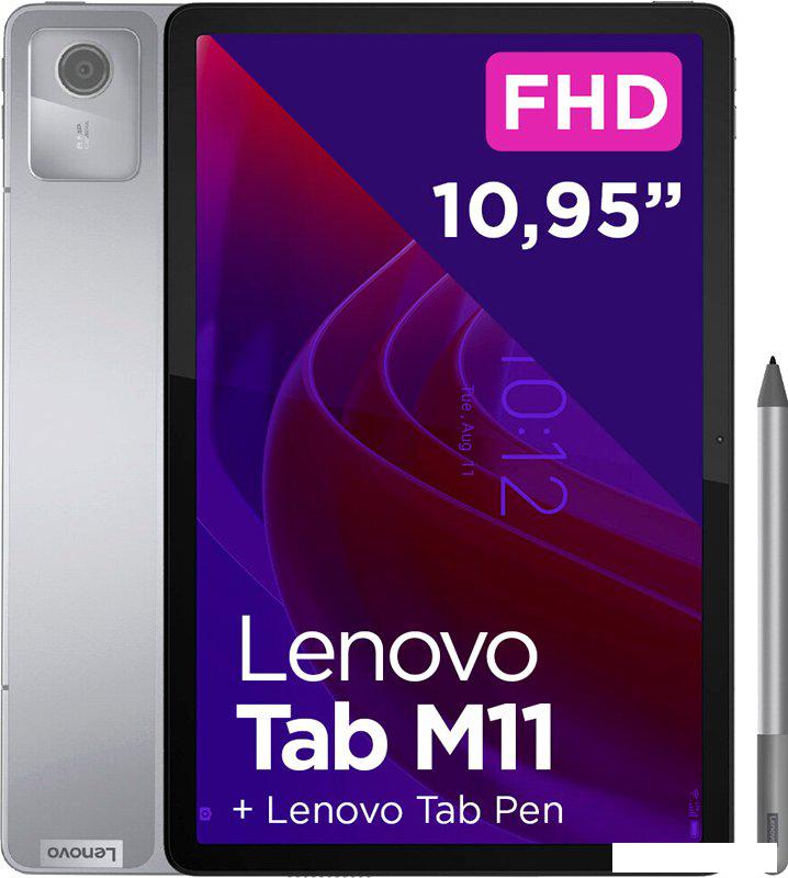 Планшет Lenovo Tab M11 TB330XU 4GB/128GB LTE (серый, с чехлом)- фото