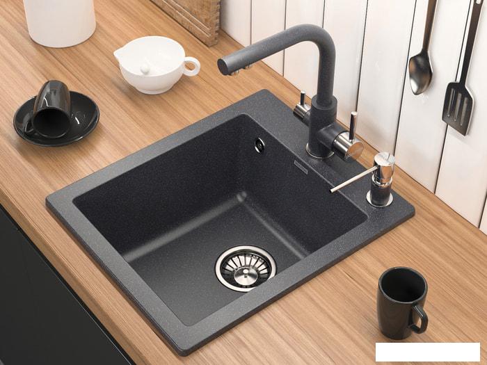 Кухонная мойка Paulmark Leer PM104249-BLM- фото3