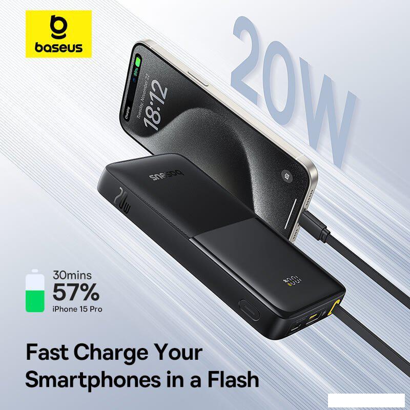 Внешний аккумулятор Baseus Bipow 2 Power Bank 10000mAh (черный)- фото3