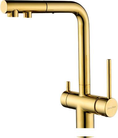 Смеситель Paulmark Serpentine SE213222-G (золото)- фото