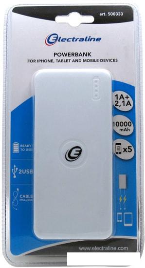 Портативное зарядное устройство Electraline 500333 10000mAh (белый)- фото4