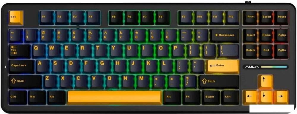 Клавиатура AULA F87 (черный/темно-синий/оранжевый)