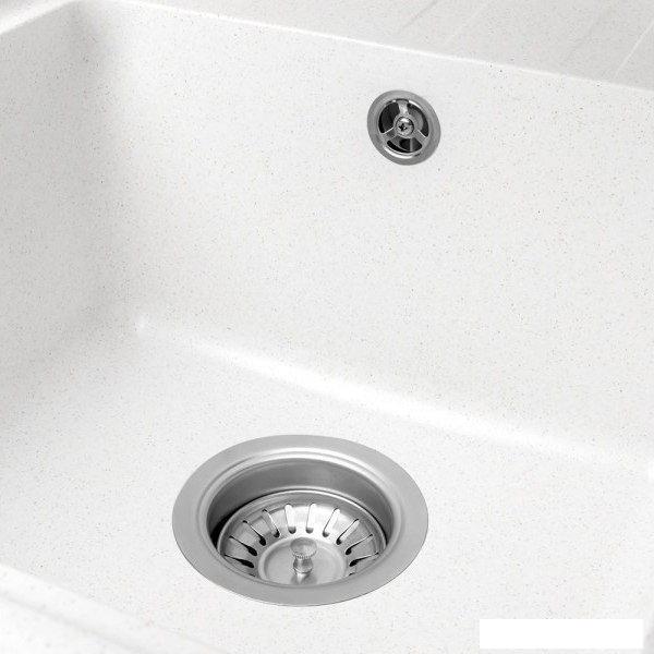 Кухонная мойка Saniteco Rosa (белый с сифоном)- фото3