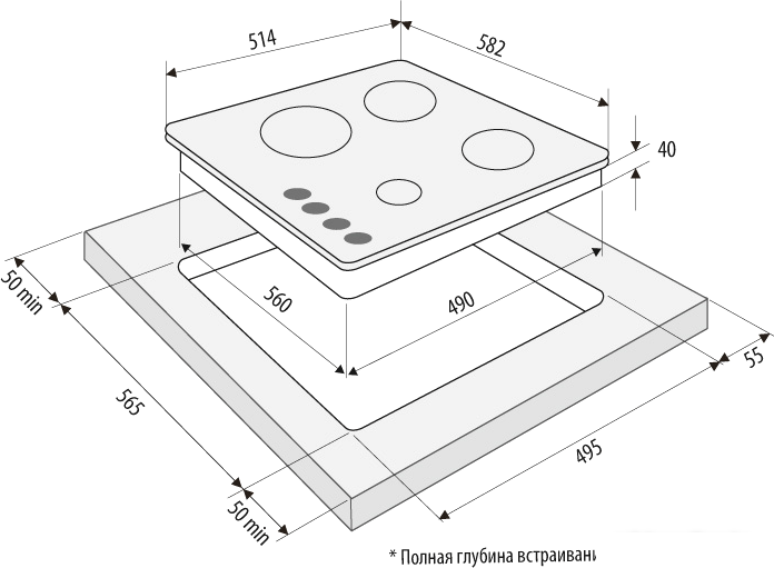 Варочная панель Krona Alma 60 BL- фото3