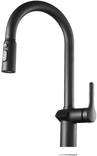 Смеситель Esko K15B LED (черный)- фото