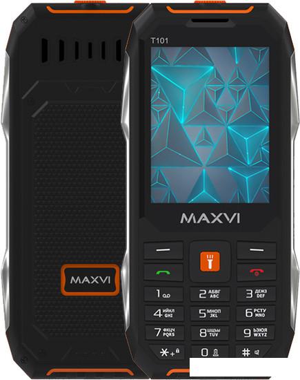 Кнопочный телефон Maxvi T101 (оранжевый)- фото