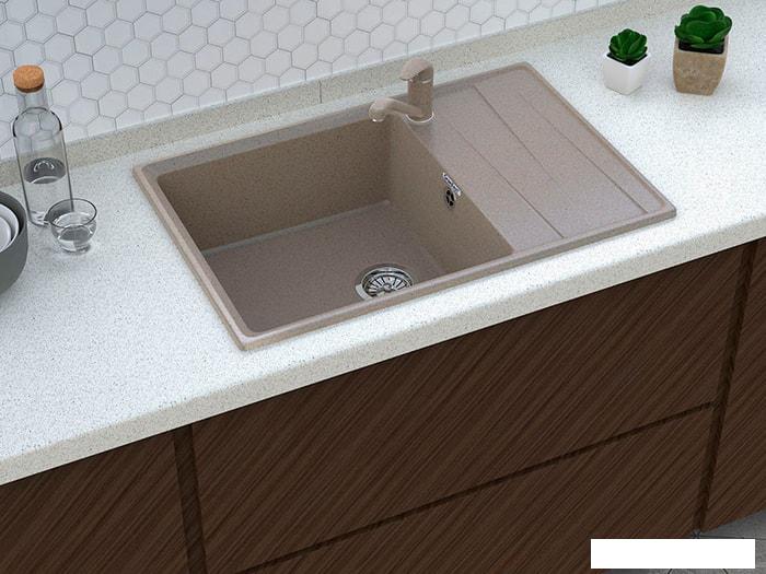 Кухонная мойка GranFest GF-LV-760L (топаз)- фото3