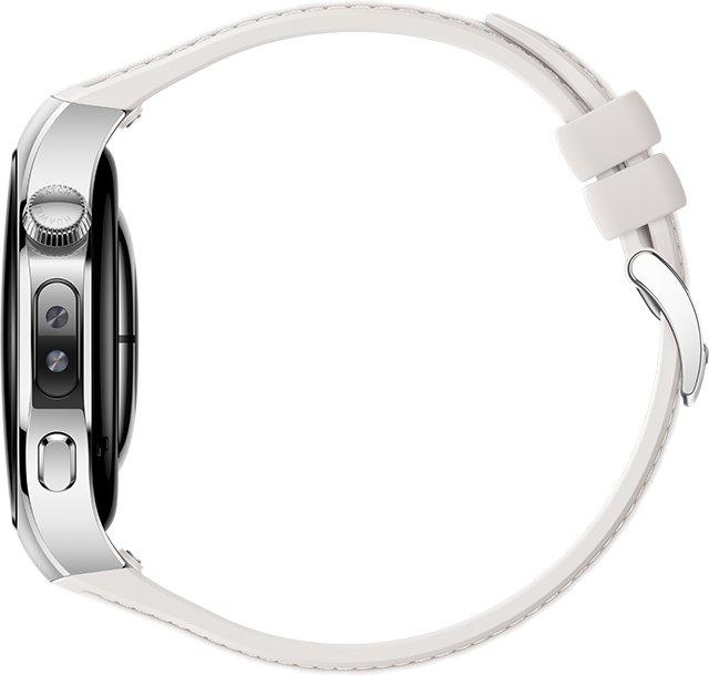 Умные часы Huawei Watch 5 42 мм (серебристый, с белым силиконовым ремешком, международная версия)- фото4