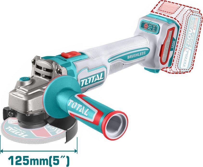 Угловая шлифмашина Total TAGLI221253 (без АКБ)- фото2