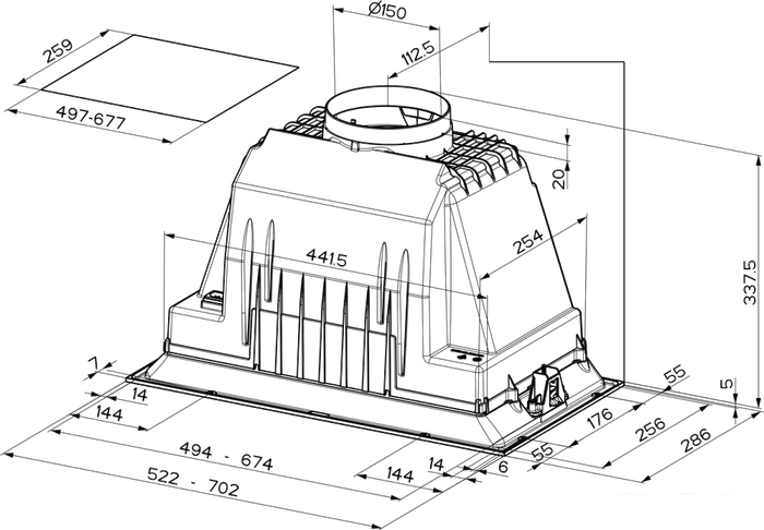 Кухонная вытяжка Faber Inka Plus HCS X A70 305.0602.050- фото3