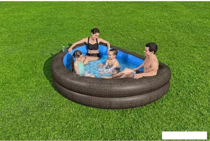 Надувной бассейн Bestway TruPrint Wicker 54426 (231х178х53)- фото2