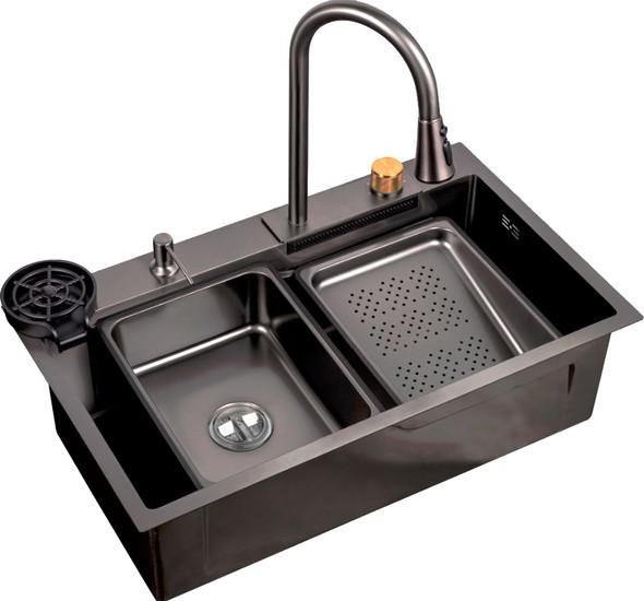 Кухонная мойка ARFEKA AF 750*460 Black PVD Nano- фото