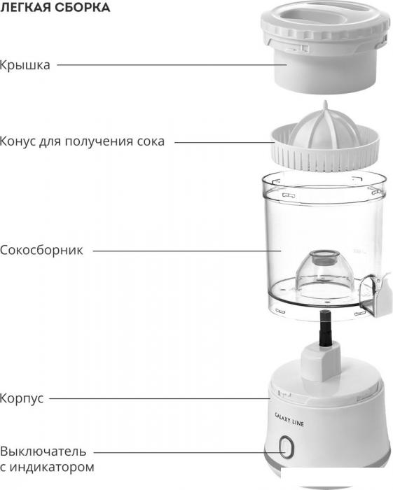Соковыжималка Galaxy Line GL0855 (белый)- фото4