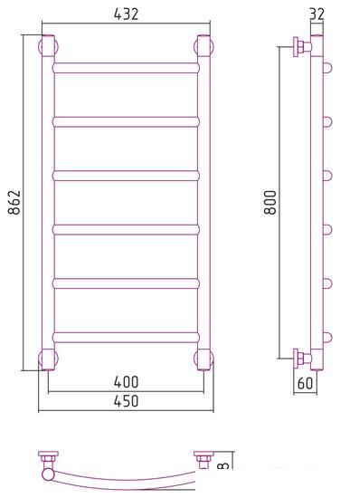 Полотенцесушитель Сунержа Галант+ 800х400 31-0200-8040- фото3