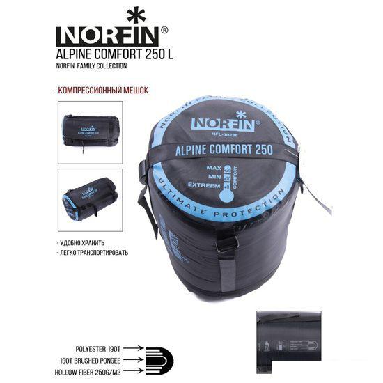 Спальный мешок Norfin Alpine Comfort 250 (левая молния)- фото4