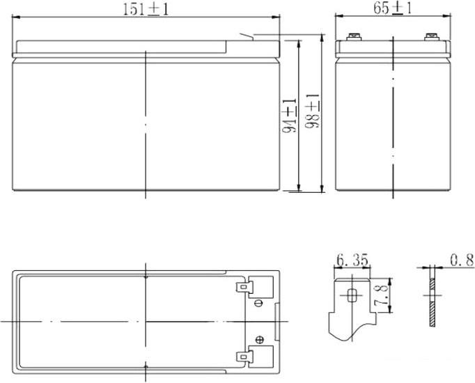 Аккумулятор для ИБП Delta HRL 12-9 (1234W) (12В/9 А·ч)- фото2
