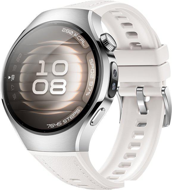 Умные часы Huawei Watch 5 42 мм (серебристый, с белым силиконовым ремешком, международная версия)- фото