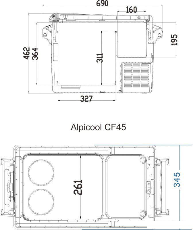 Компрессорный автохолодильник Alpicool CF45 (без адаптера 220В)- фото2
