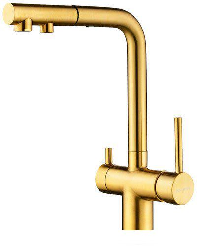 Смеситель Paulmark Serpentine Se213222-BG (золото/брашированное золото)- фото
