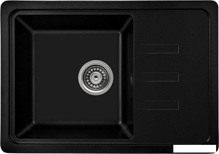 Кухонная мойка Saniteco Rosa (оникс с сифоном)- фото