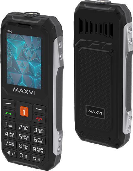 Кнопочный телефон Maxvi T100 (черный)- фото2