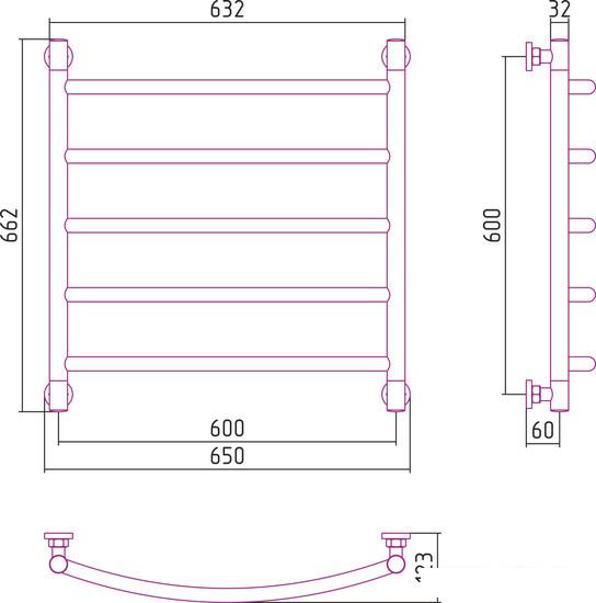 Полотенцесушитель Сунержа Галант+ 600x600 00-0200-6060- фото3