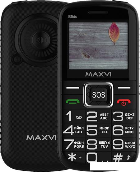 Кнопочный телефон Maxvi B5ds (черный)- фото