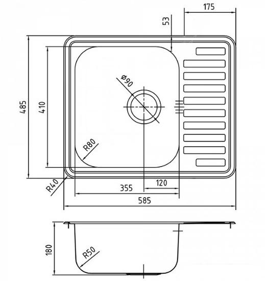 Кухонная мойка IDDIS Strit STR58PDi77- фото3