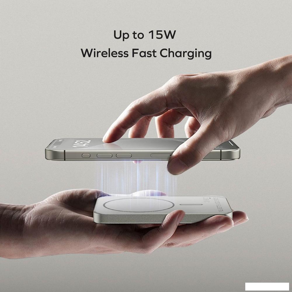Внешний аккумулятор Momax Q.Mag X Magnetic IP116A 5000mAh (титановый)- фото4