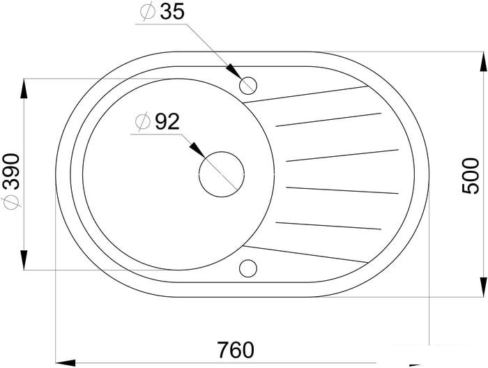 Кухонная мойка Granula 7601 (белый)- фото2