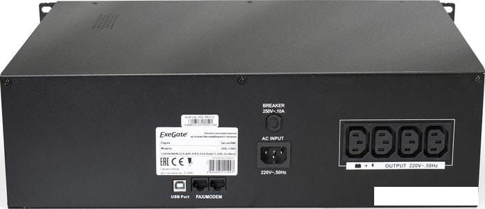 Источник бесперебойного питания ExeGate ServerRM UNL-1500.LCD.AVR.C13.RJ.USB.3U- фото2