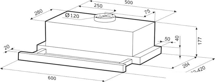 Кухонная вытяжка Krona Kerry 600 PB (белый)- фото3