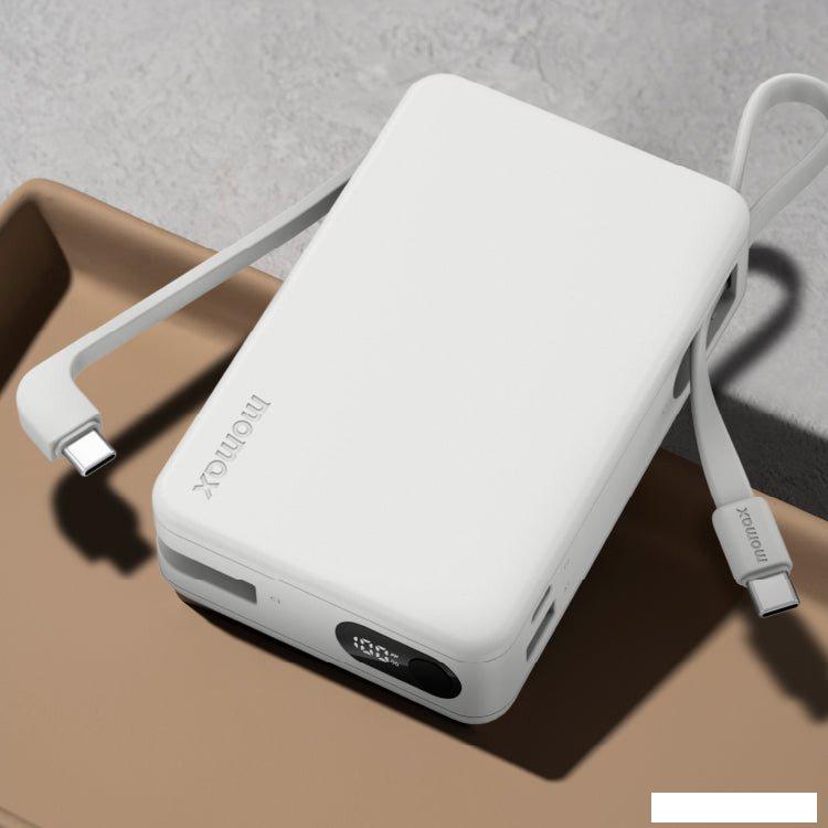 Внешний аккумулятор Momax 1-Power Vital+ Built-In USB-C IP139 20000mAh (белый)- фото4