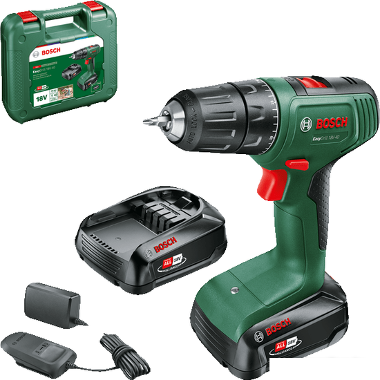 Дрель-шуруповерт Bosch EasyDrill 18V-40 06039D8005 (с 2-мя АКБ 2 Ач, кейс)- фото