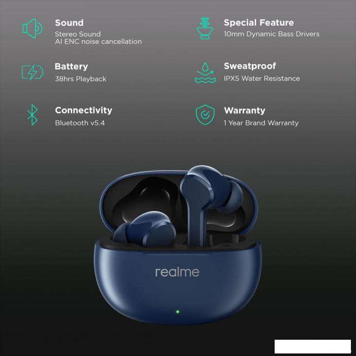Наушники Realme Buds T110 (темно-синий)- фото2