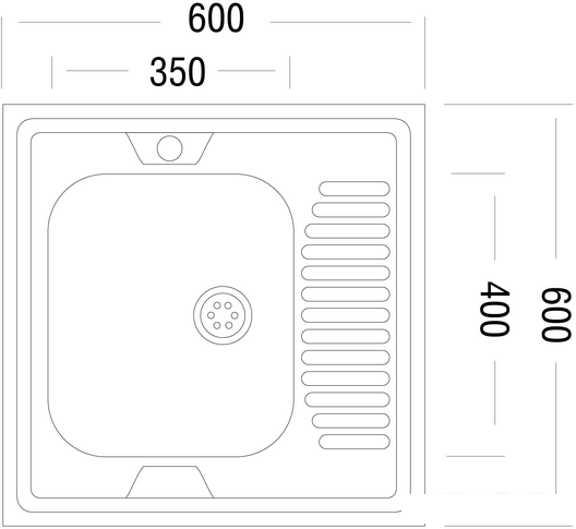 Кухонная мойка Ukinox STD600.600-5C 0R (с сифоном)- фото2