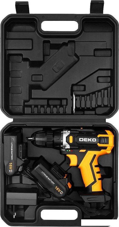 Дрель-шуруповерт Deko Sharker 16V 083-1108 (с 2-мя АКБ, кейс)- фото4