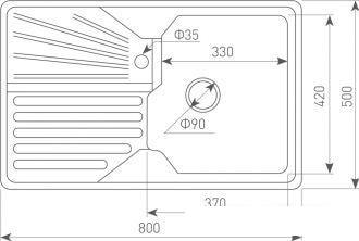 Кухонная мойка Zigmund & Shtain Kaskade 800 (молодое шампанское)- фото3