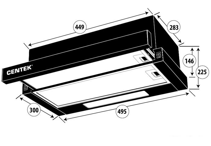 Кухонная вытяжка CENTEK CT-1840-50 (белый)- фото2