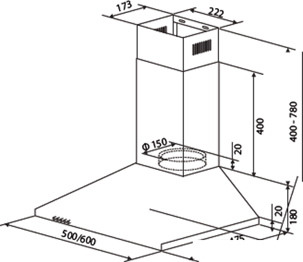 Кухонная вытяжка HOMSair Delta 50 (белый)- фото2