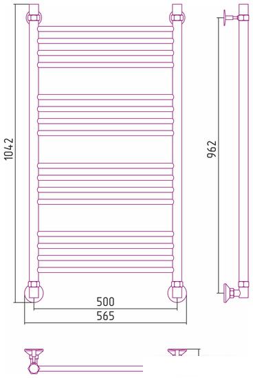 Полотенцесушитель Стилье Аксиома-10 1000х500 00661-1050- фото3