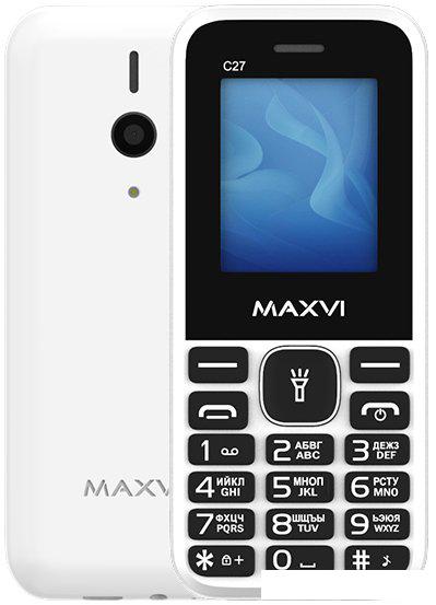 Кнопочный телефон Maxvi C27 (белый)- фото