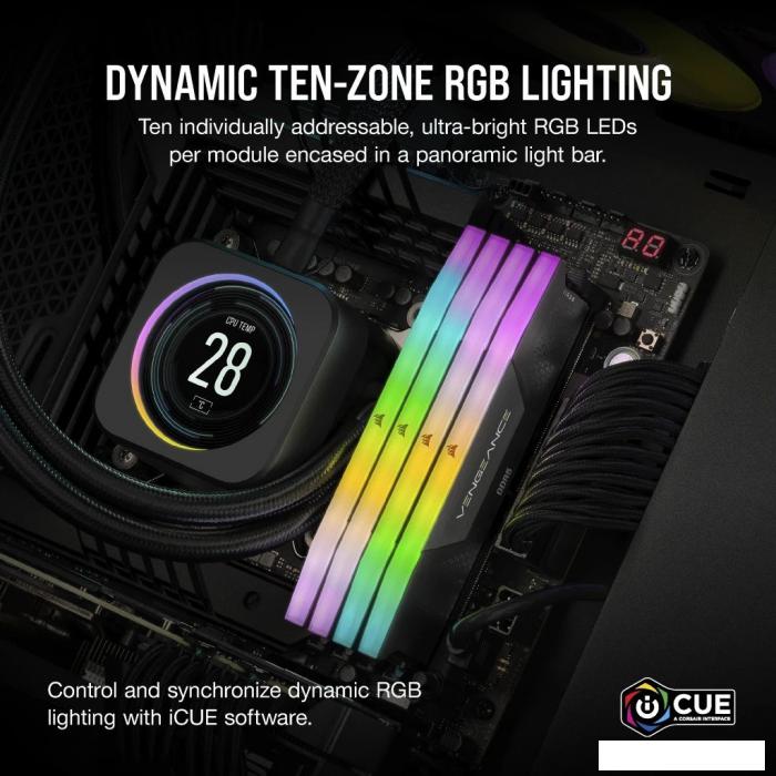 Оперативная память Corsair Vengeance RGB 2x16ГБ DDR5 6000 МГц CMH32GX5M2E6000C36- фото4
