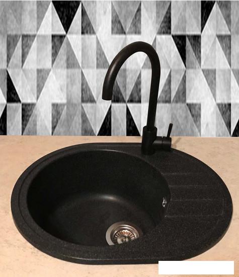 Кухонная мойка БелЭворс New Lux L + смеситель W4998-3-22 (черный)- фото3