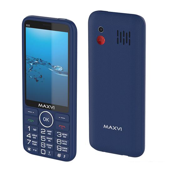 Кнопочный телефон Maxvi B35 (синий)- фото2