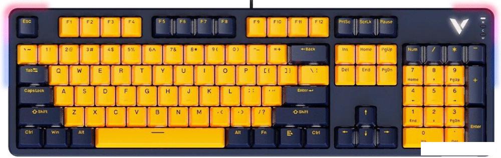 Клавиатура Rapoo V500 Pro 2024 (темно-синий/желтый)