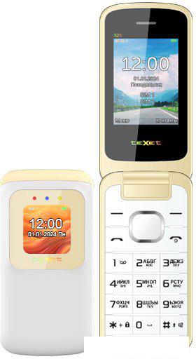 Кнопочный телефон TeXet TM-325 (молочный белый)- фото