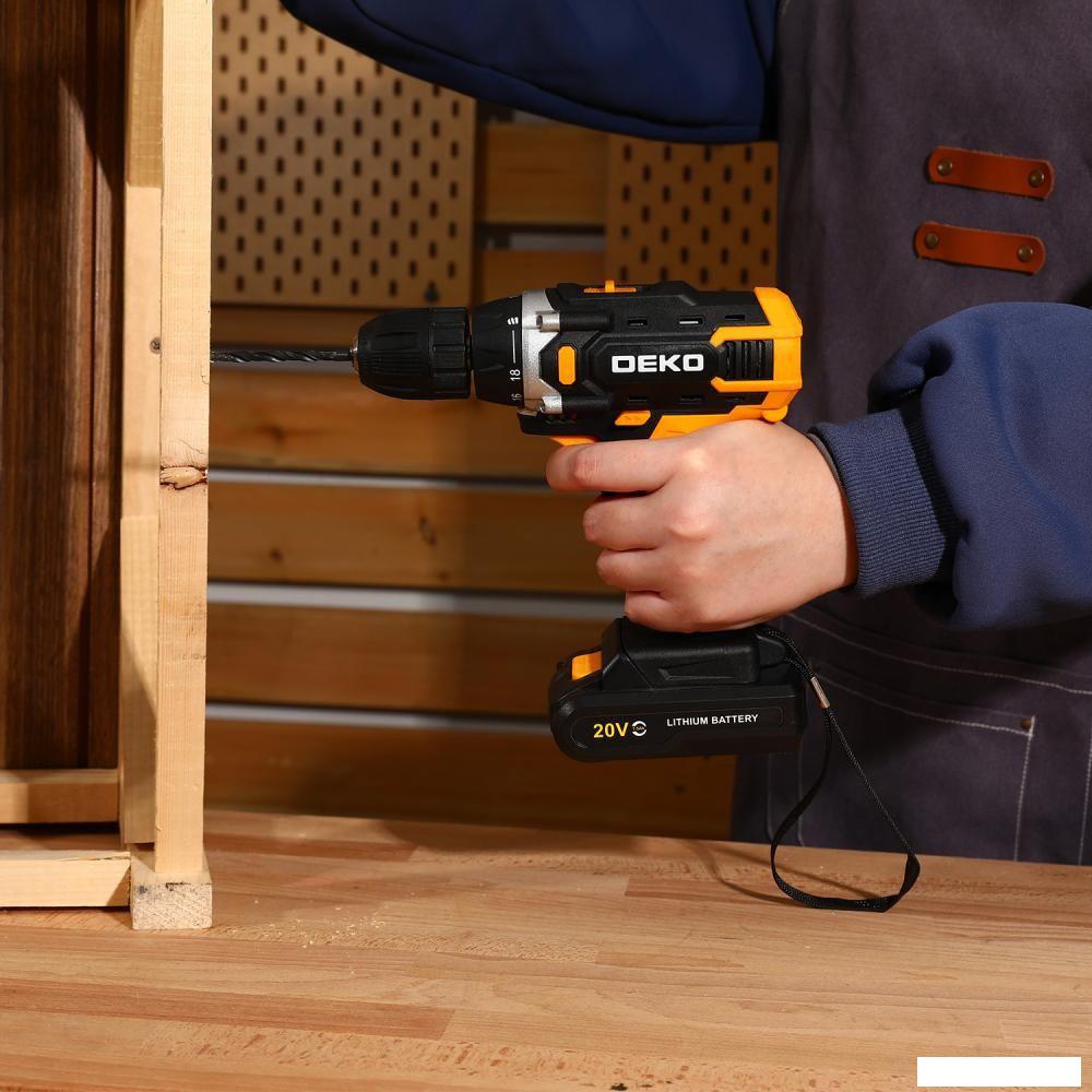 Дрель-шуруповерт Deko Banger 20V ONE + Set 63 083-1043 (с 2-мя АКБ, кейс)- фото4